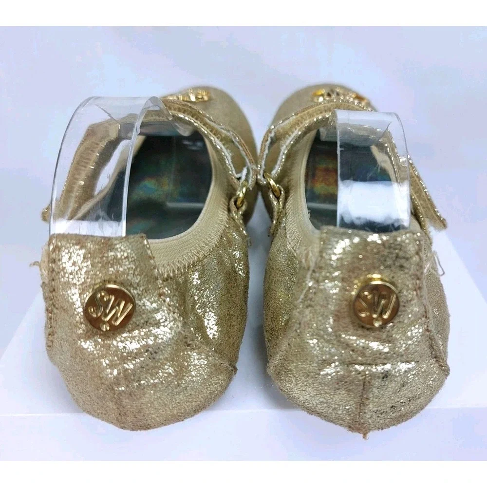 Stuart Weitzman‎ Toddler Rose Ballet Flats Champagne Gold Size 9